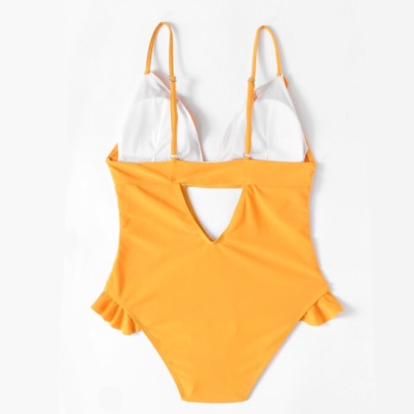 One Eleven Boutique Swim Hp Gold Peep Midriff Swimsuit Poshmark